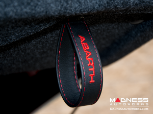 FIAT 500 Trunk Handle / Pull Strap - Black italy - Black w/ Red ABARTH Logo